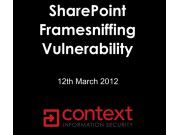 SharePoint Framesniffing Vulnerability