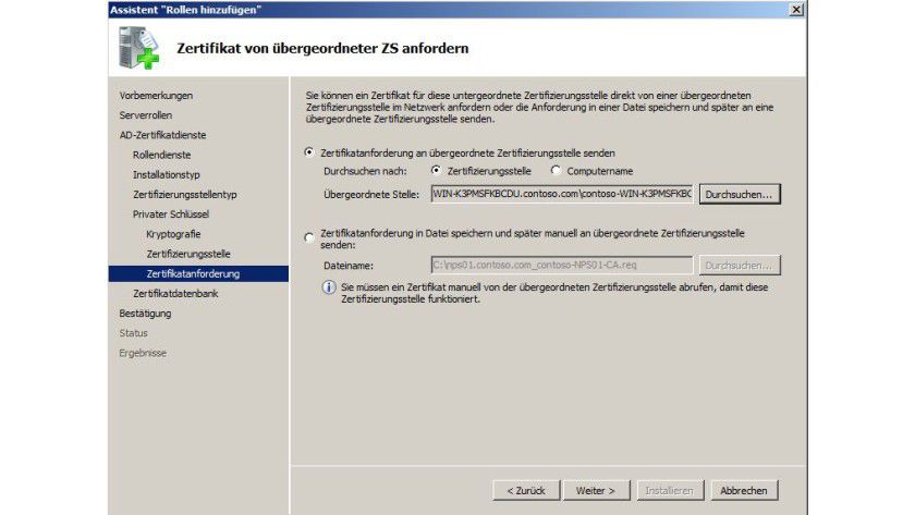 Installation, Verschlüsselung, Zertifizierungsstelle: Windows-Praxis