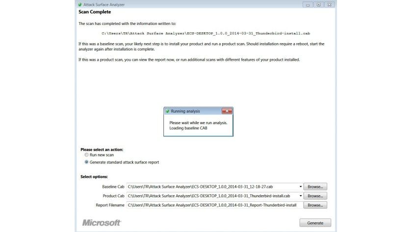 Microsoft Attack Surface Analyzer - Laufende Analyse