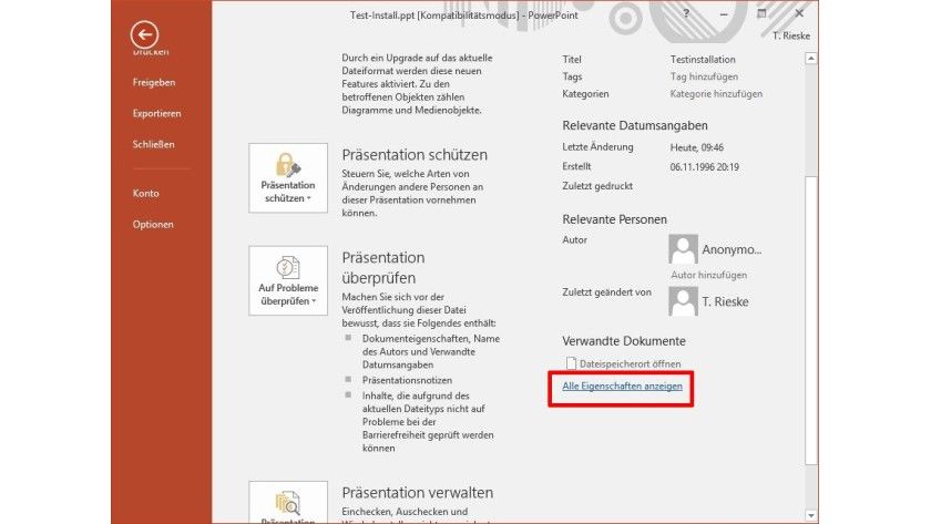 Microsoft Powerpoint 2016: Wörter und Zeichen in Powerpoint zählen ...