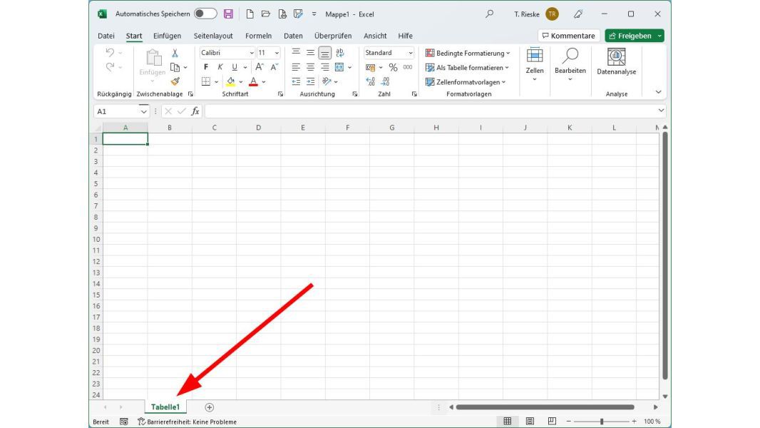 Microsoft Excel Anzahl der Tabellenblätter in einer Arbeitsmappe festlegen Microsoft