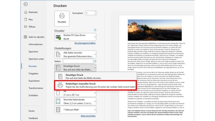 Word: Auch ohne Duplexdrucker doppelseitig drucken | Computerwoche